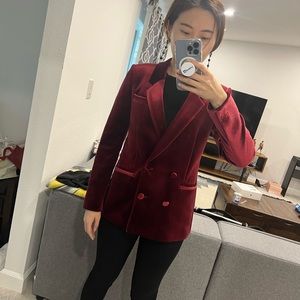 Topshop Velvet Blazer